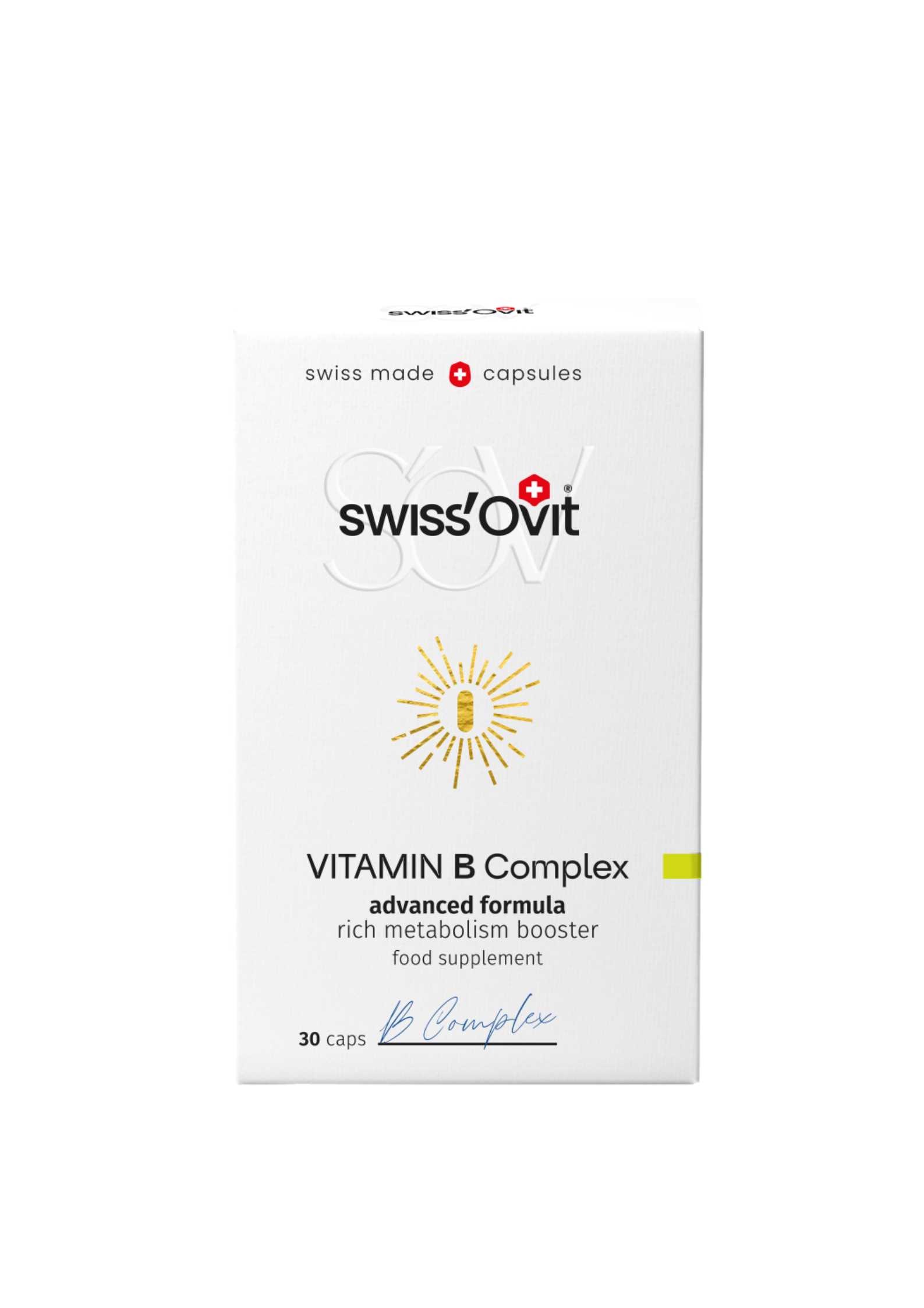 SwissOvit vitamino B kompleksas, 30 kapsulių