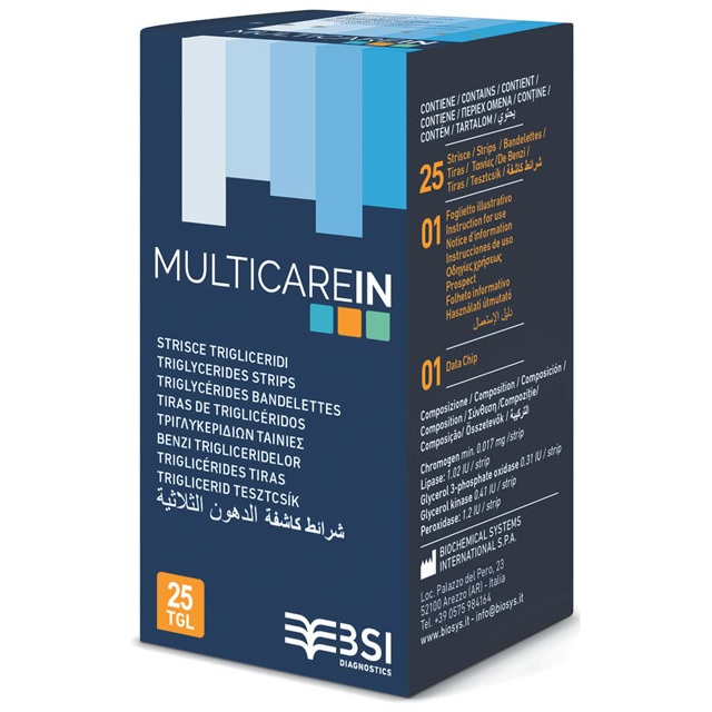 Trigliceridų tyrimo juostelės multiCare-in®  (25 vnt.)