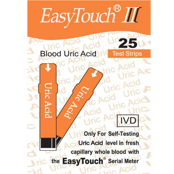 Šlapimo rūgšties tyrimo juostelės EasyTouch® II (25 vnt.)
